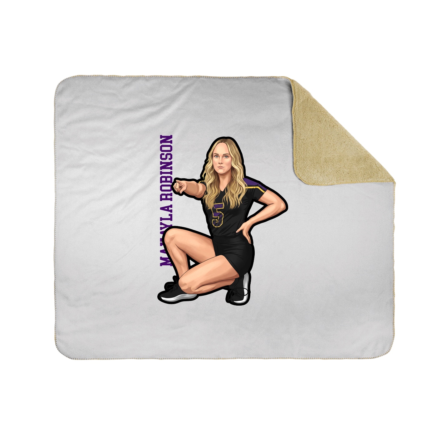 Throw Blanket — Name Vertical in White