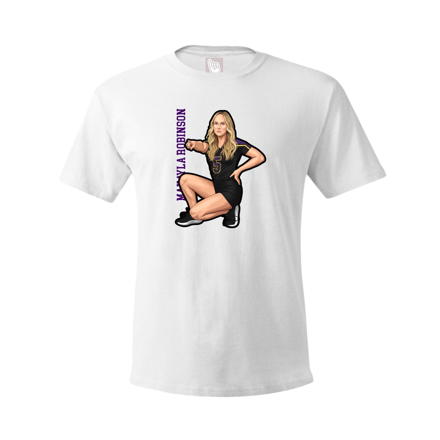 Youth Tee — Name Vertical in White