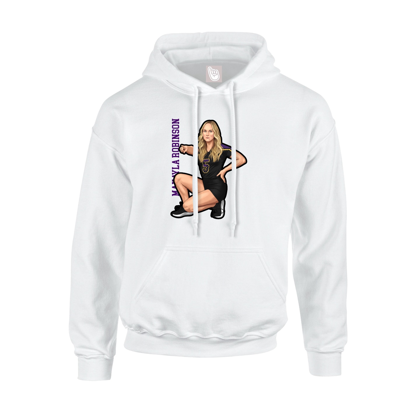 Youth Hoodie — Name Vertical in White
