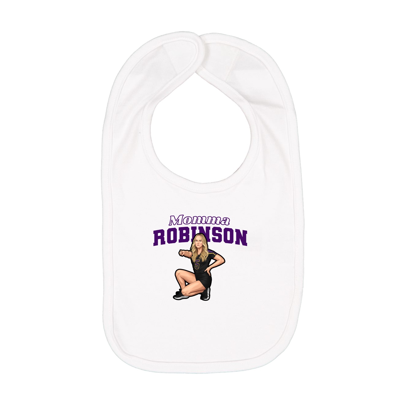 Infant Bib — Mothers Day Block in White