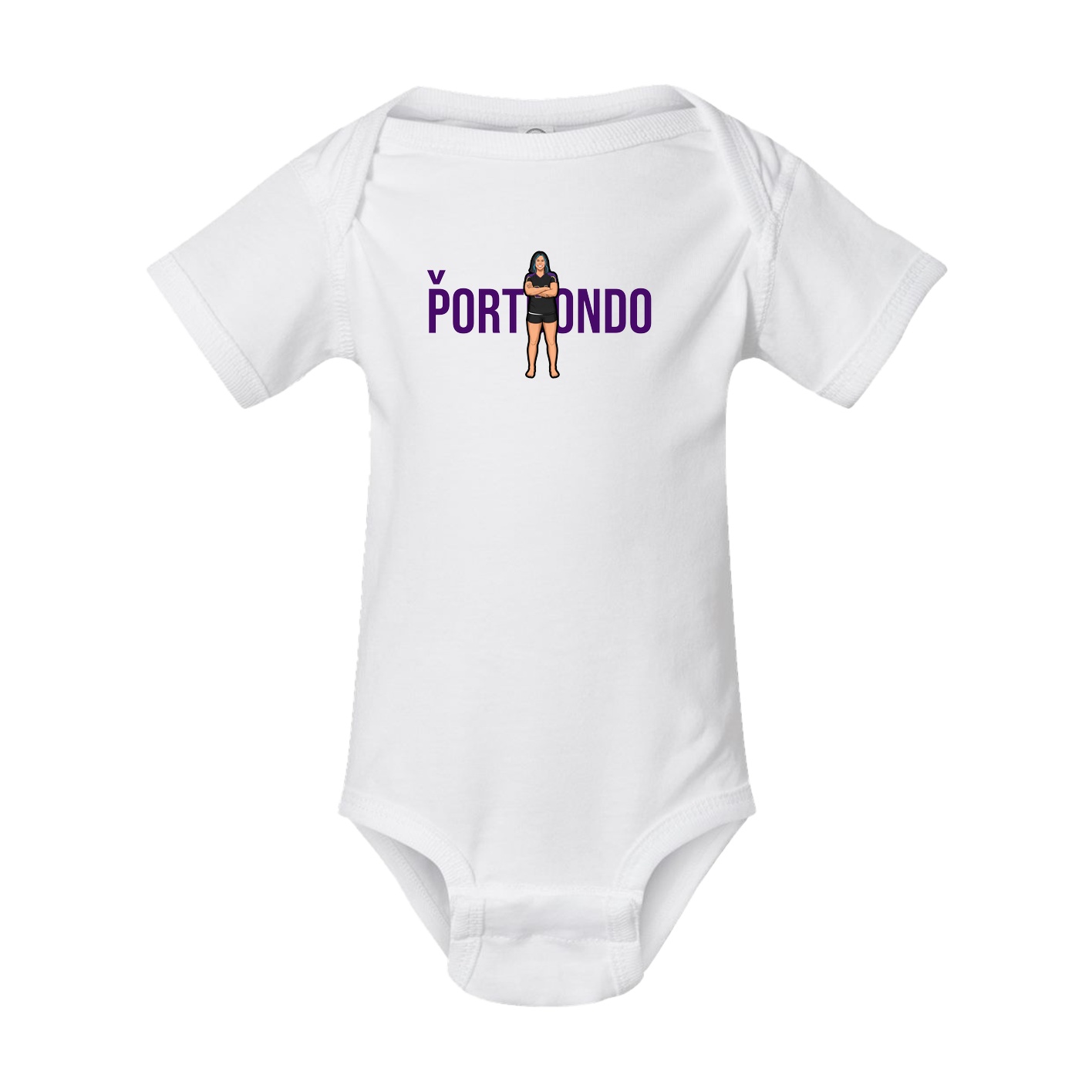 Baby Onesie — Player Name in White