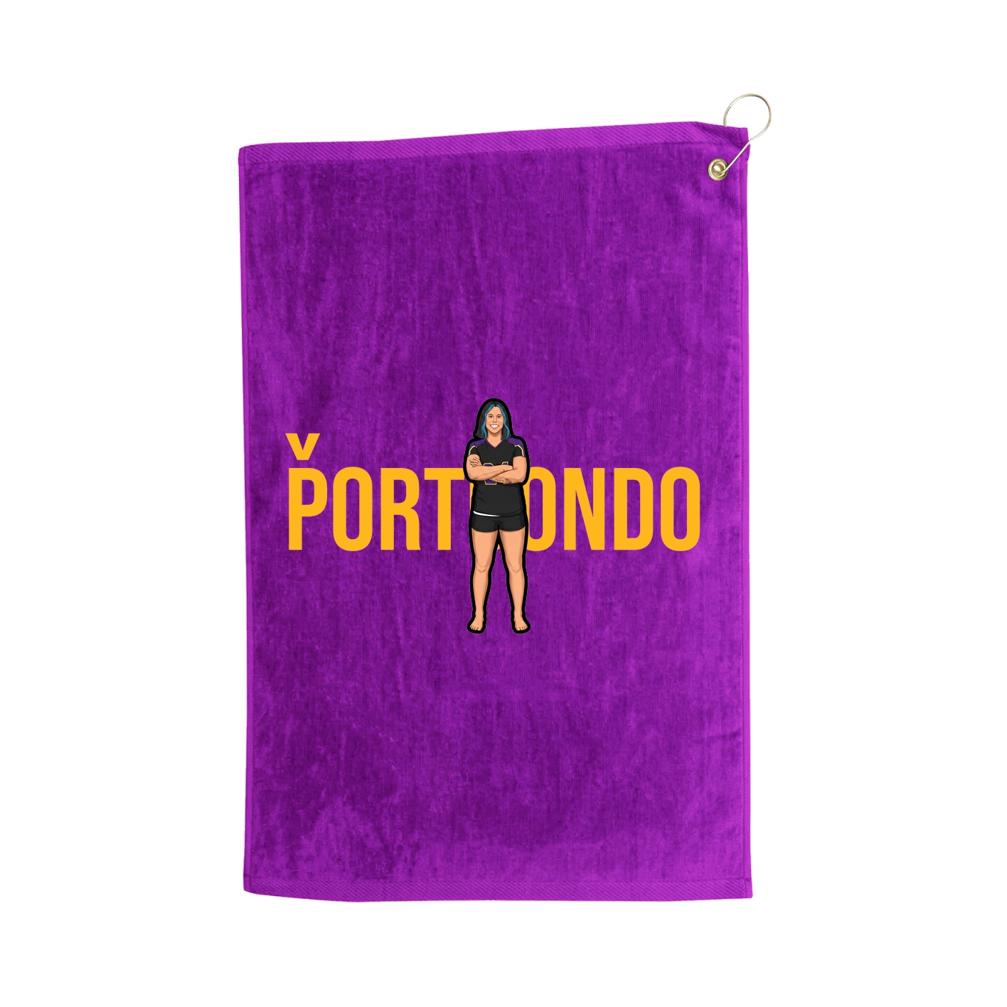 Golf Towel — Player Name in Purple