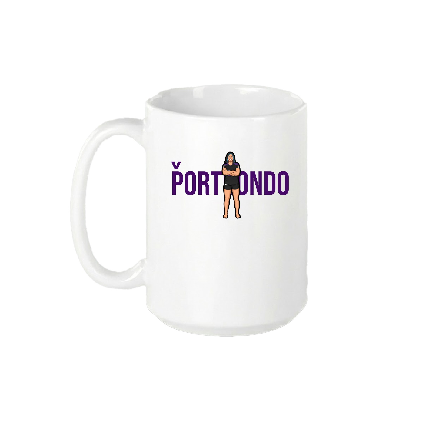 15oz Coffee Mug — Player Name in White
