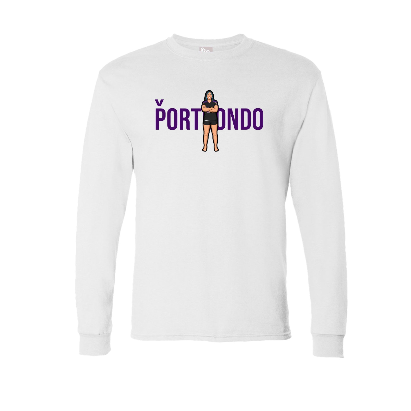 Long Sleeve Tee — Player Name in White