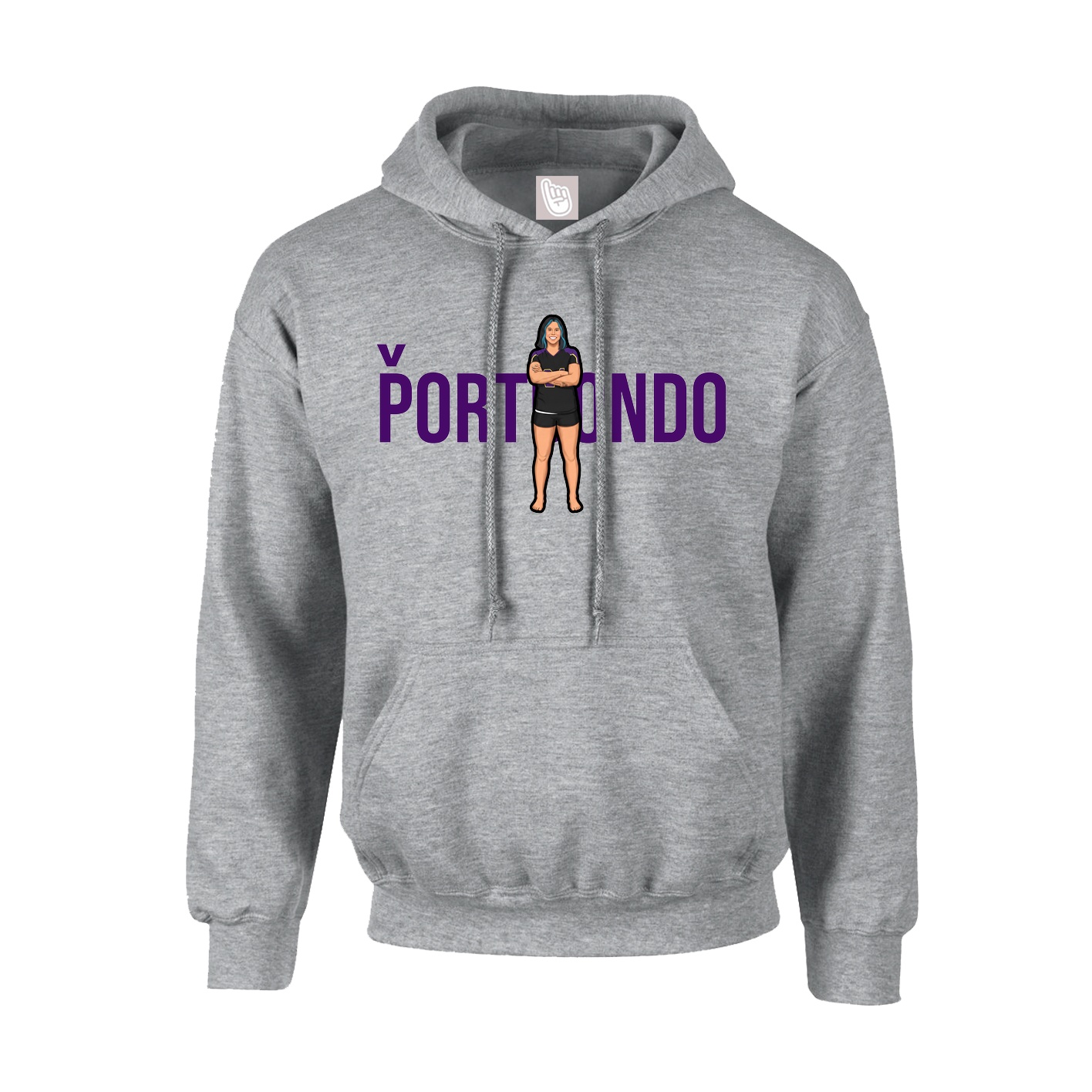 Youth Hoodie — Player Name in Grey