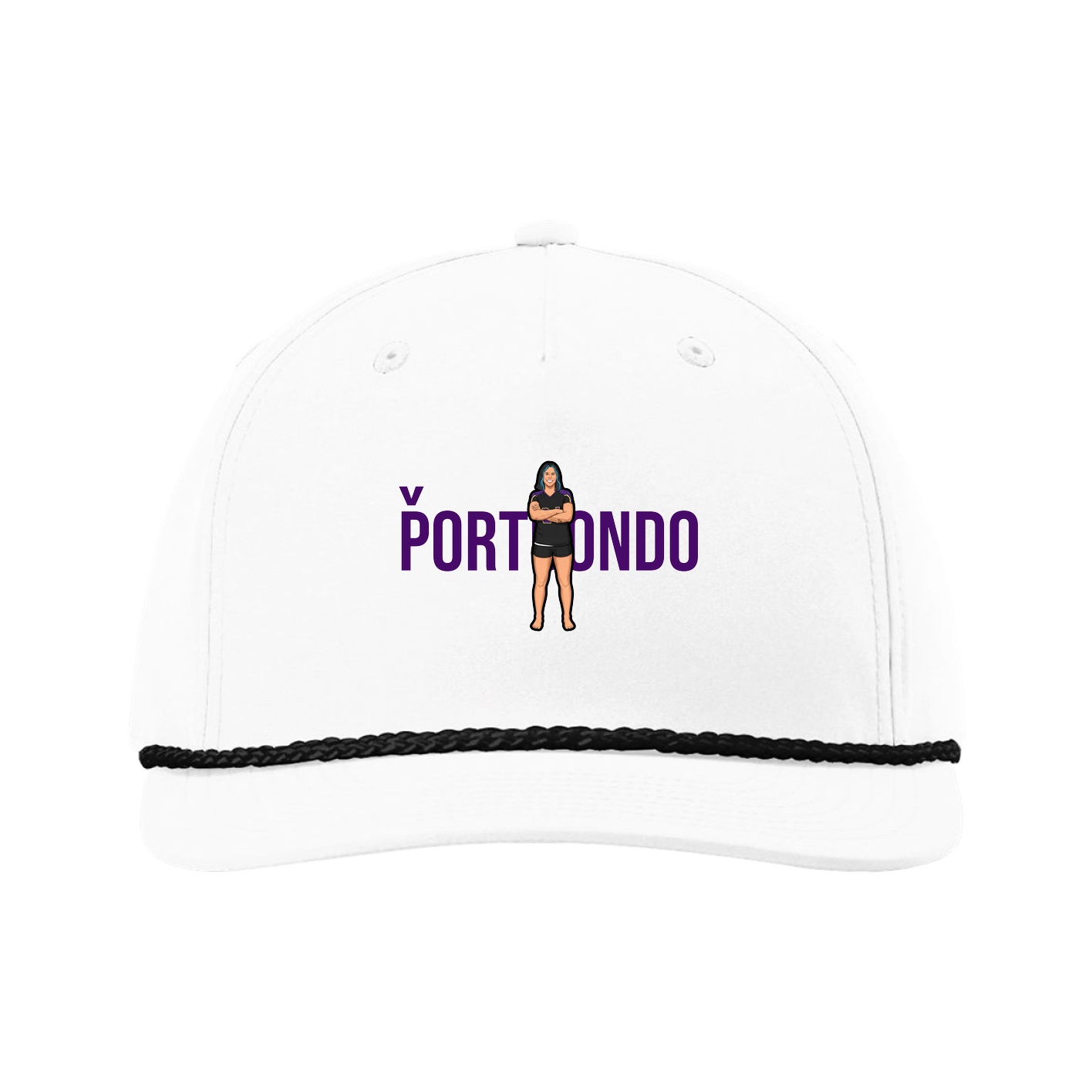 Five-Panel Classic Rope Cap — Player Name in White