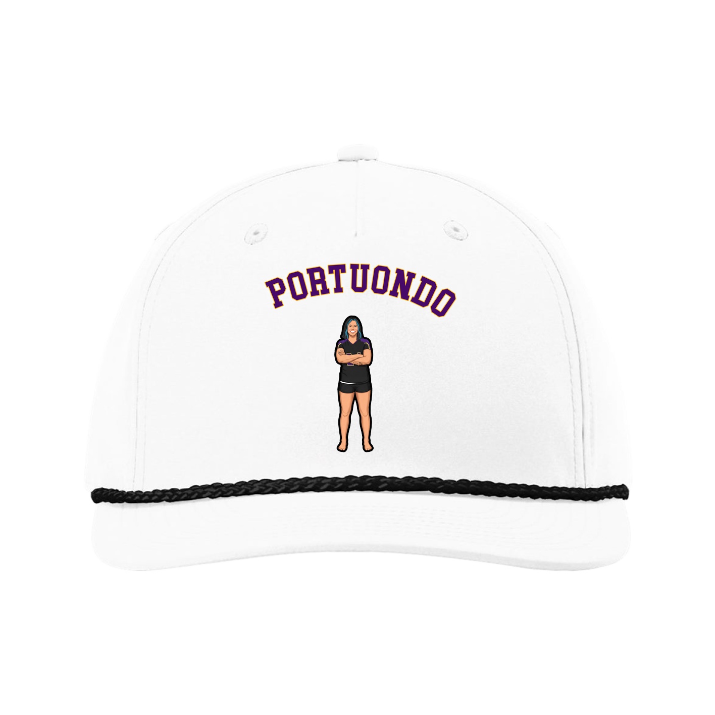 Five-Panel Classic Rope Cap — Shirsey Arch in White