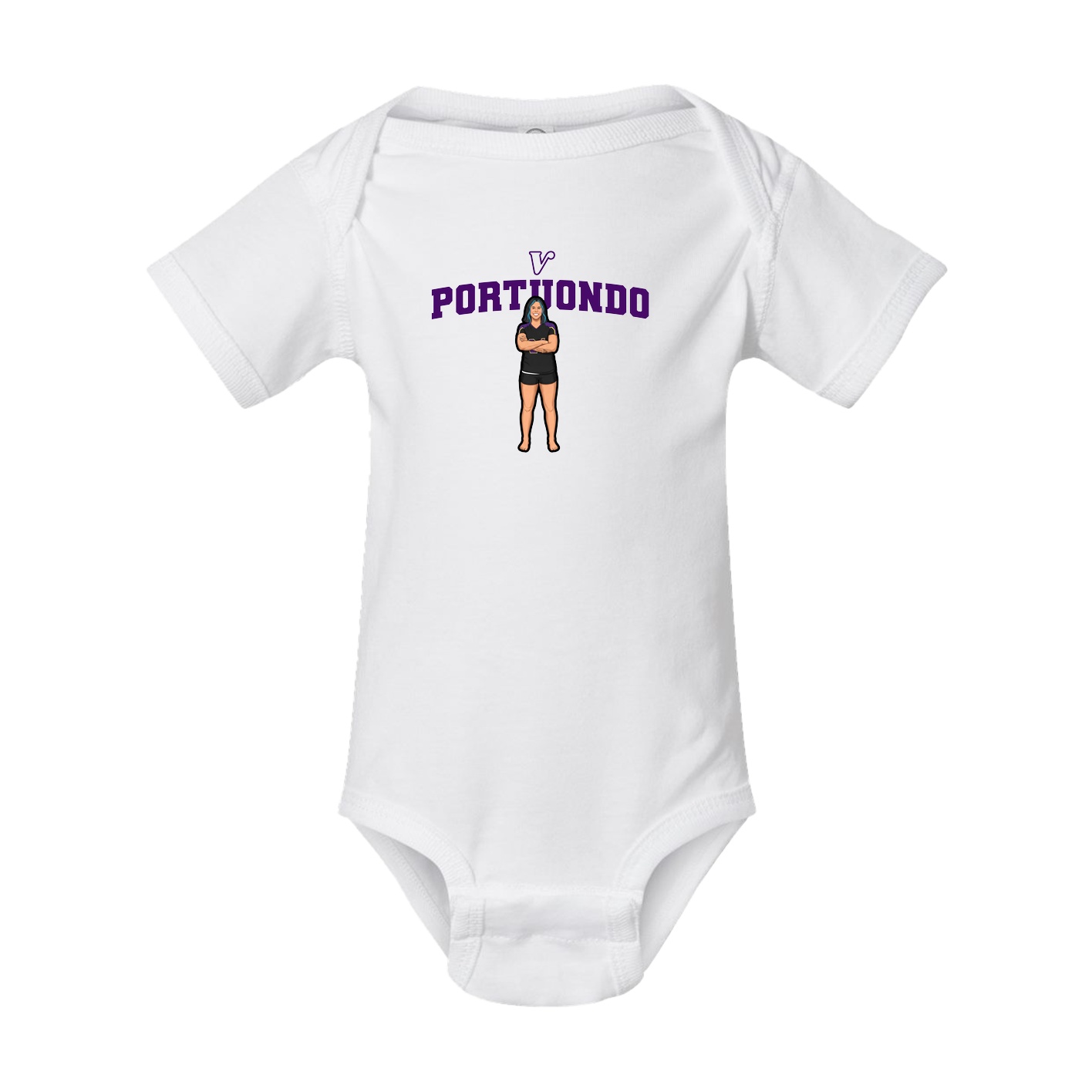 Baby Onesie — Name Arch in White