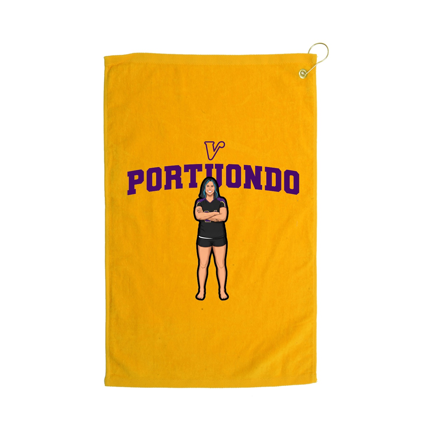 Golf Towel — Name Arch in Gold