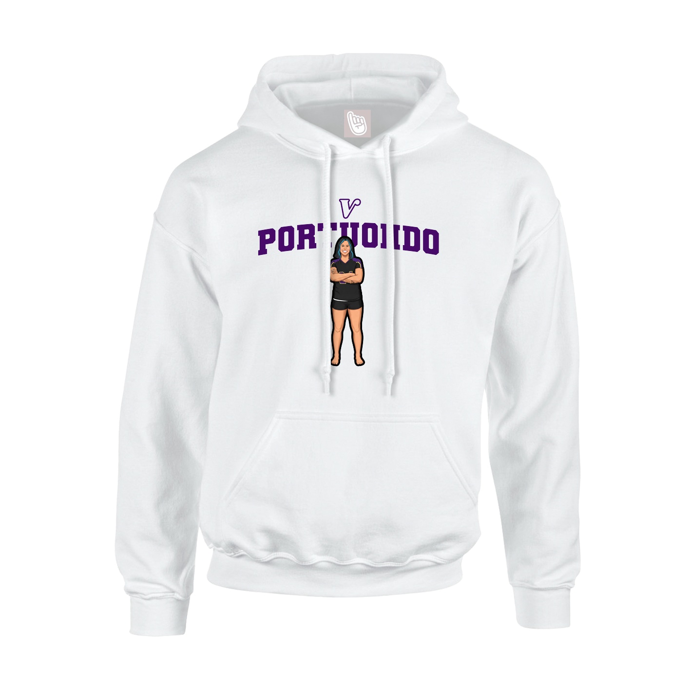 Hoodie — Name Arch in White