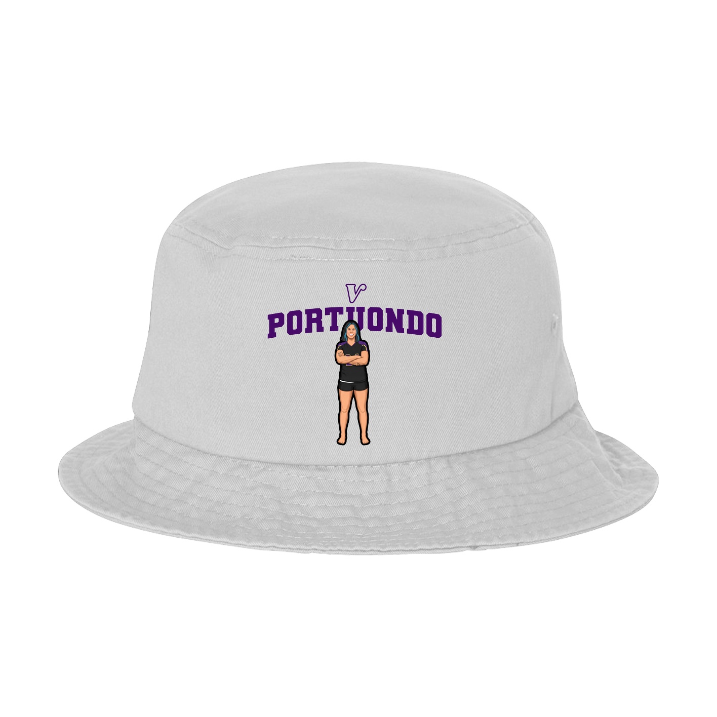 Bucket Cap — Name Arch in White