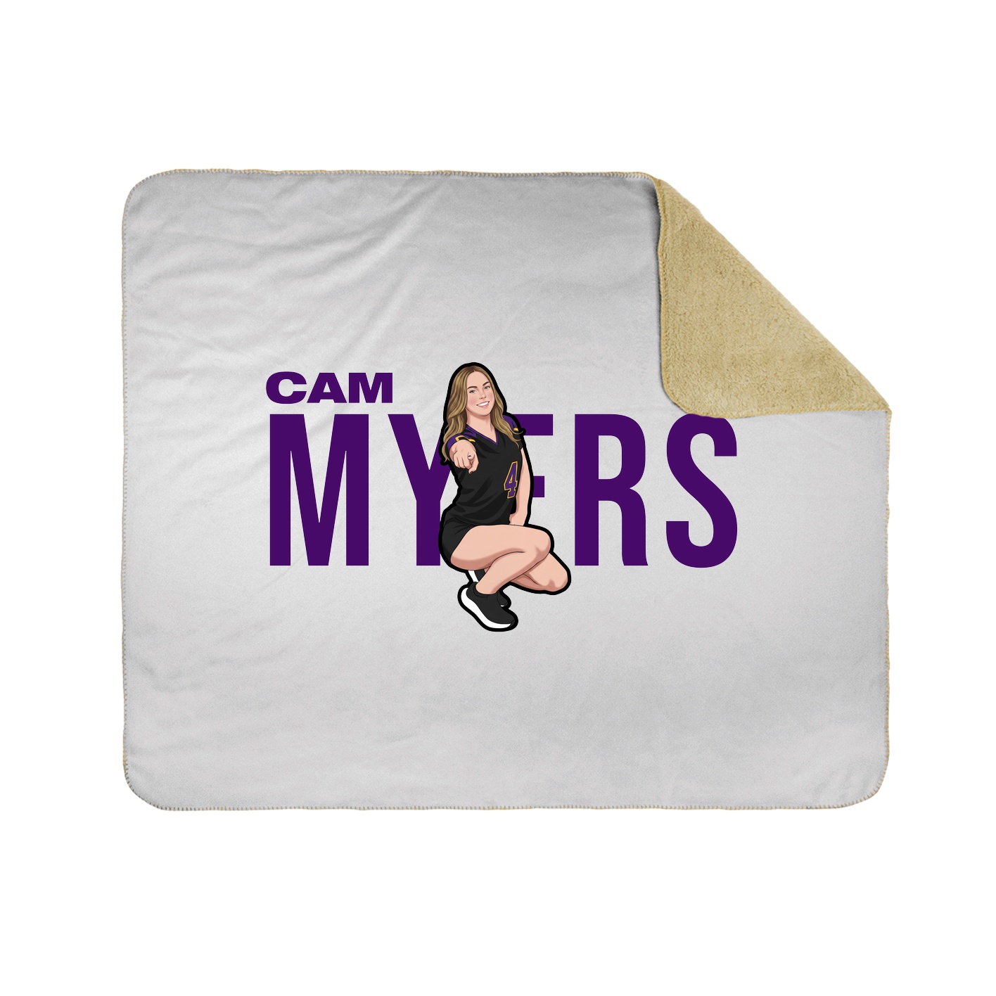 Throw Blanket — Player Name in White