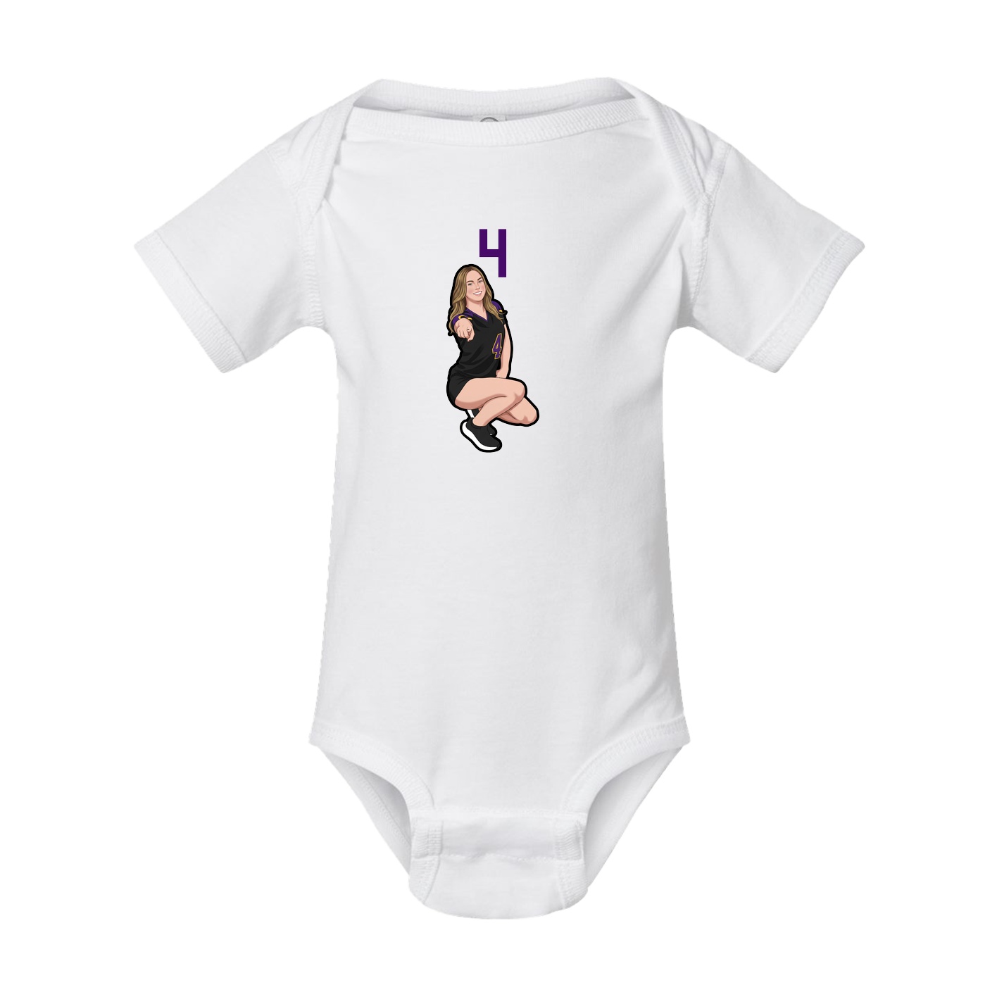 Baby Onesie — Number Top in White