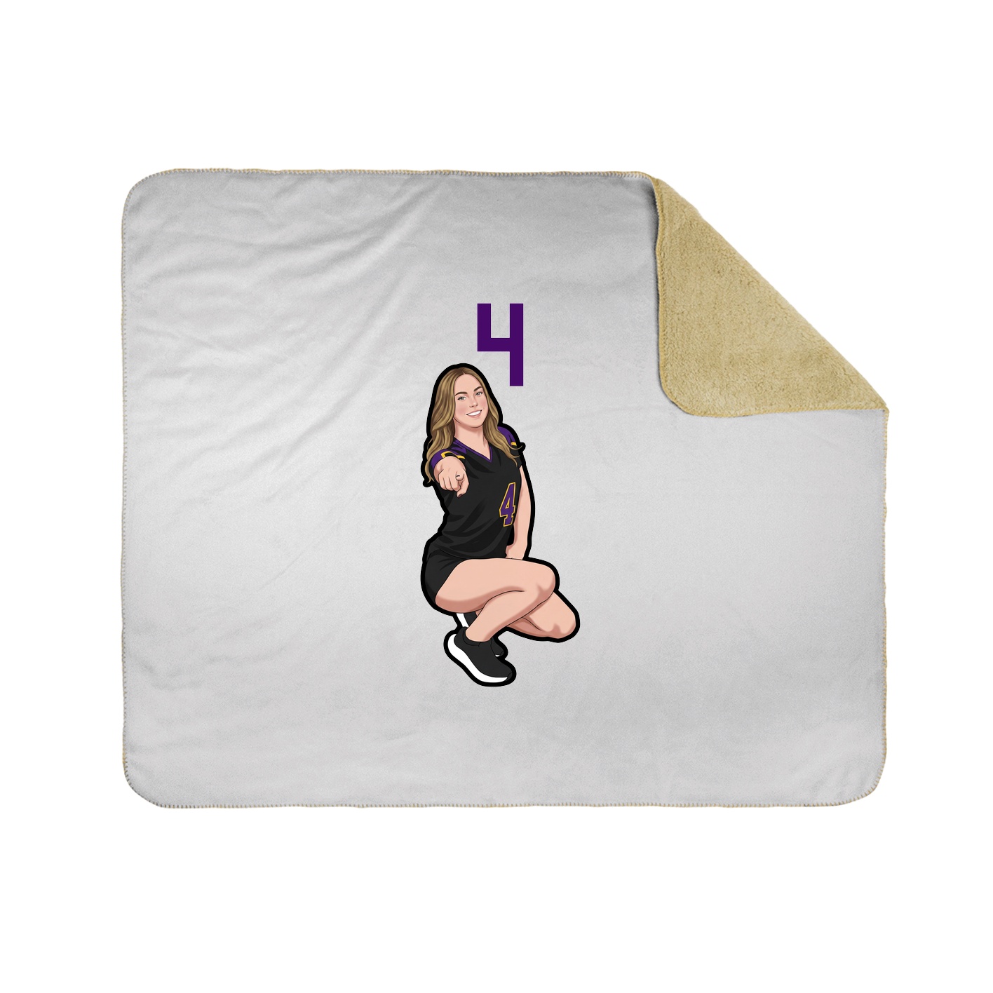 Throw Blanket — Number Top in White