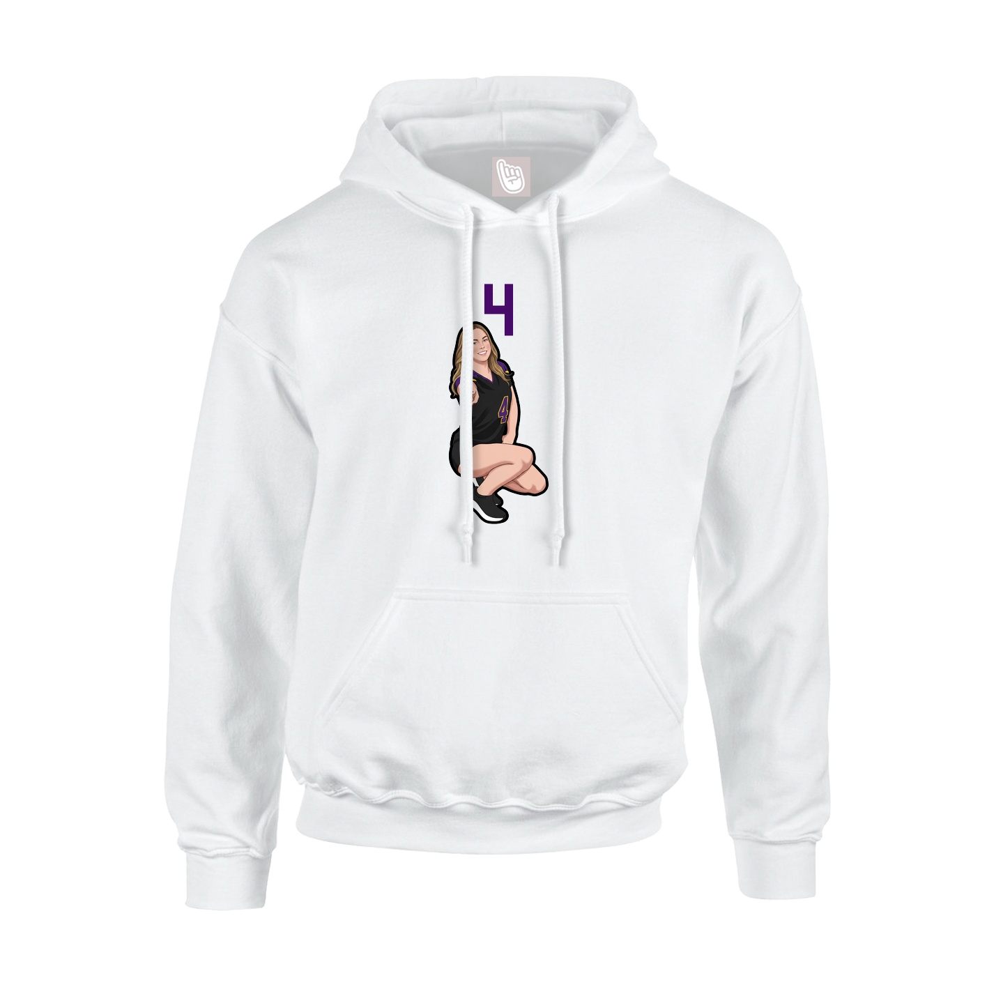 Hoodie — Number Top in White