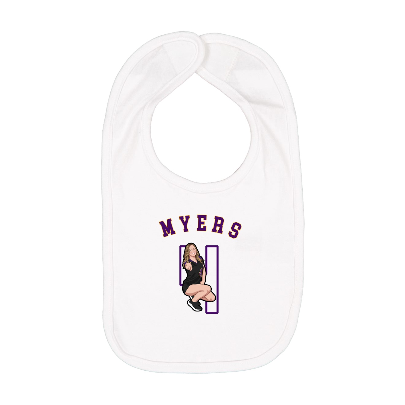 Infant Bib — Shirsey Arch in White