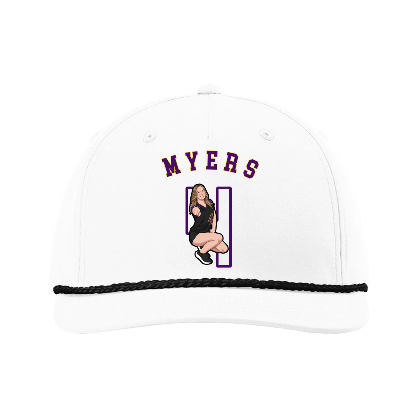 Five-Panel Classic Rope Cap — Shirsey Arch in White