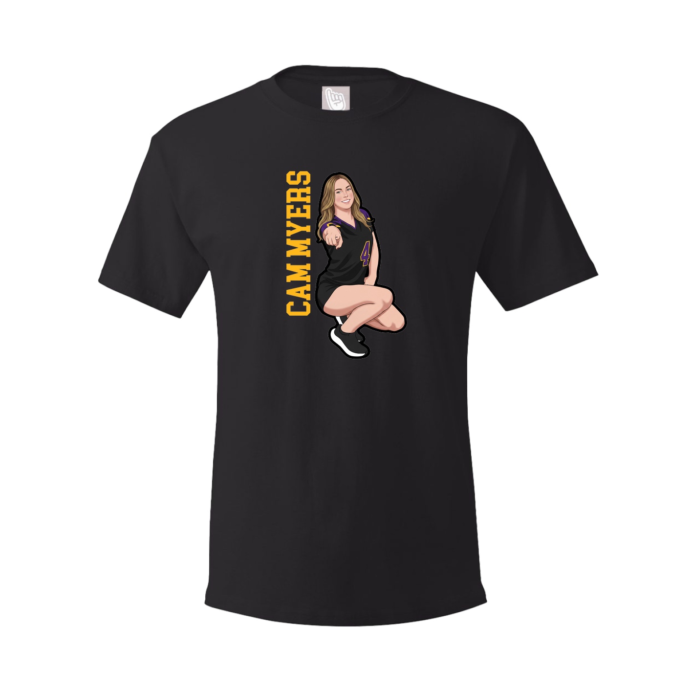 Tee — Name Vertical in Black