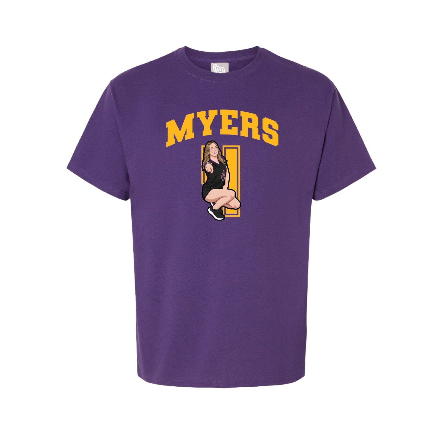 Youth Tee — Number in Purple