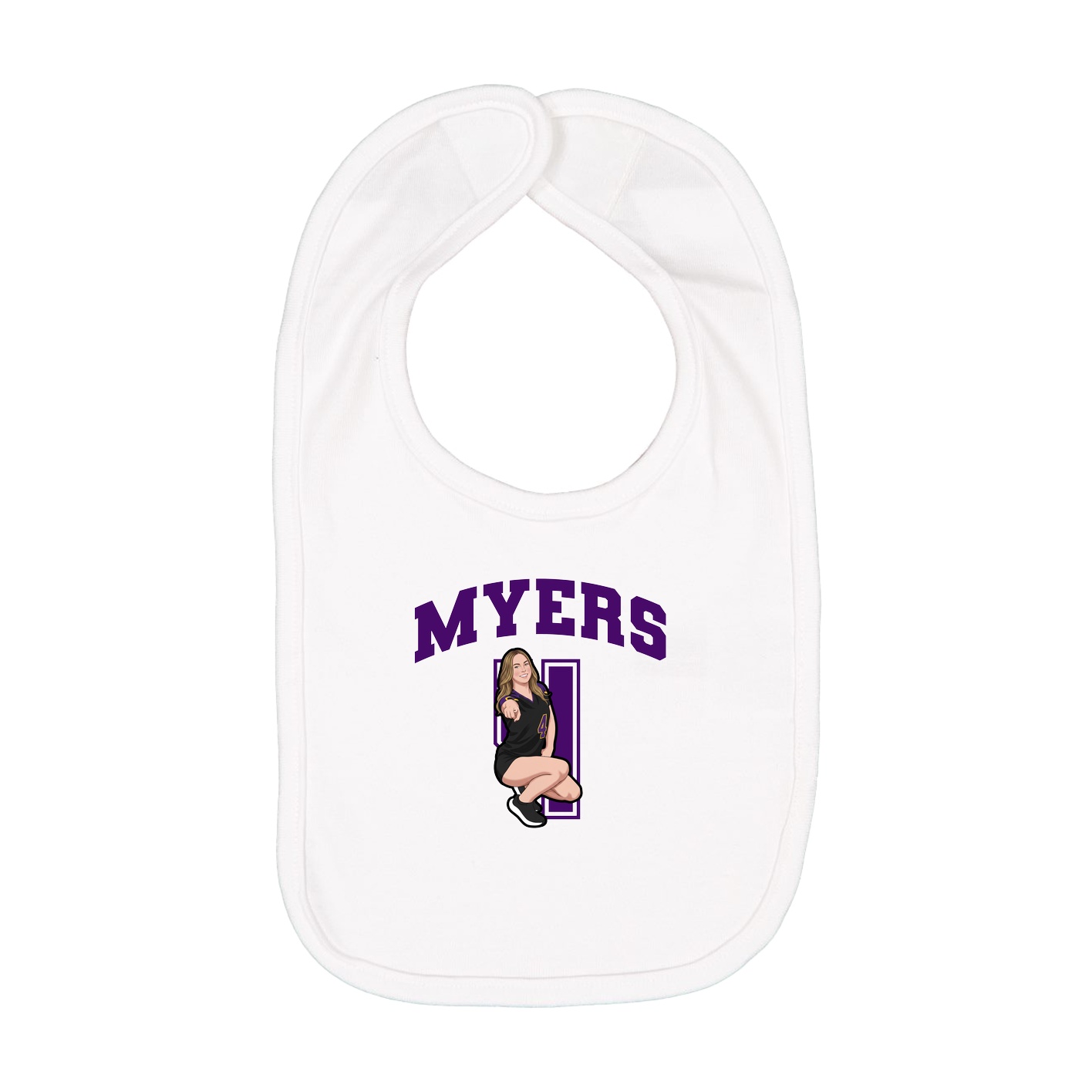 Infant Bib — Number in White