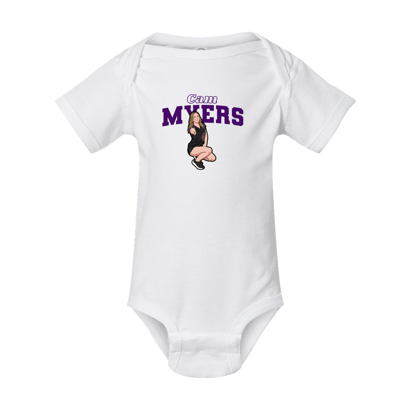 Baby Onesie — Name Arch in White