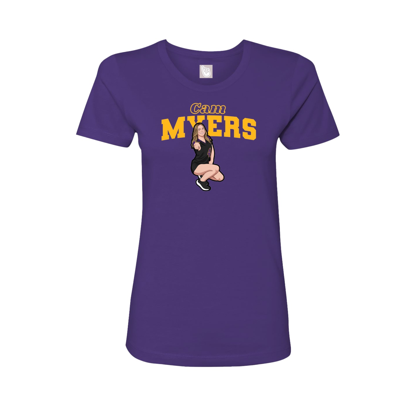 Fitted Women's Tee — Name Arch in Purple