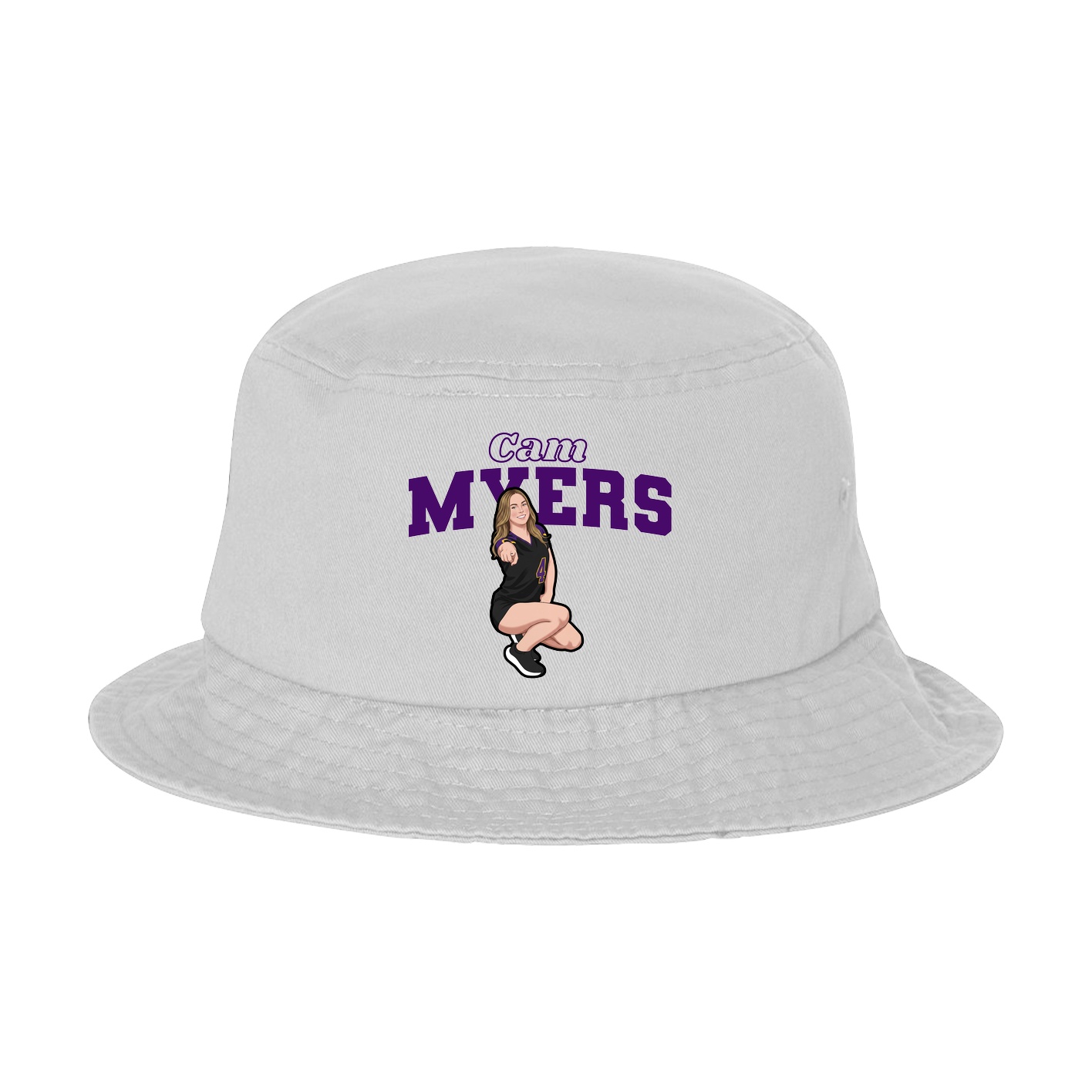 Bucket Cap — Name Arch in White