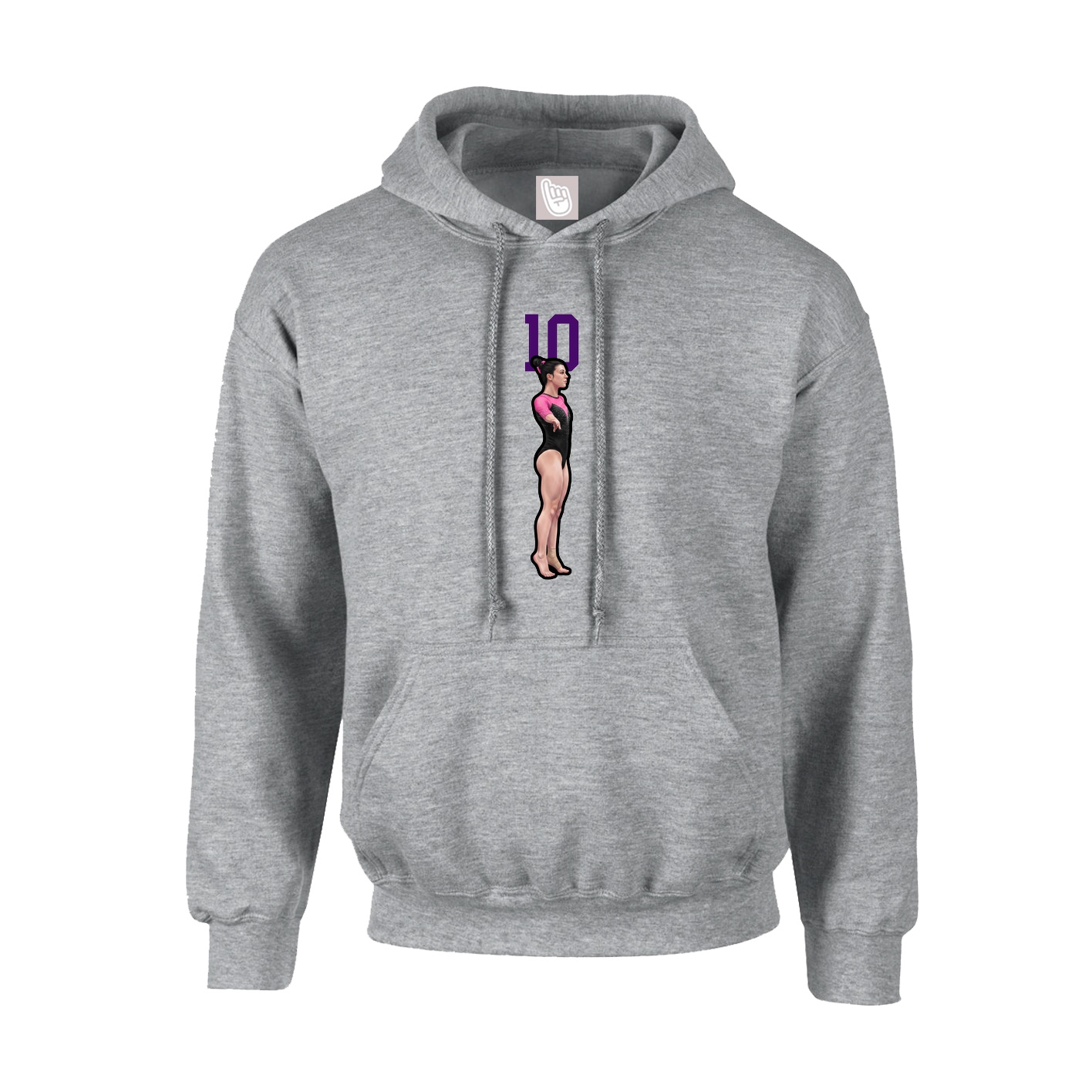 Hoodie — Number Top in Grey