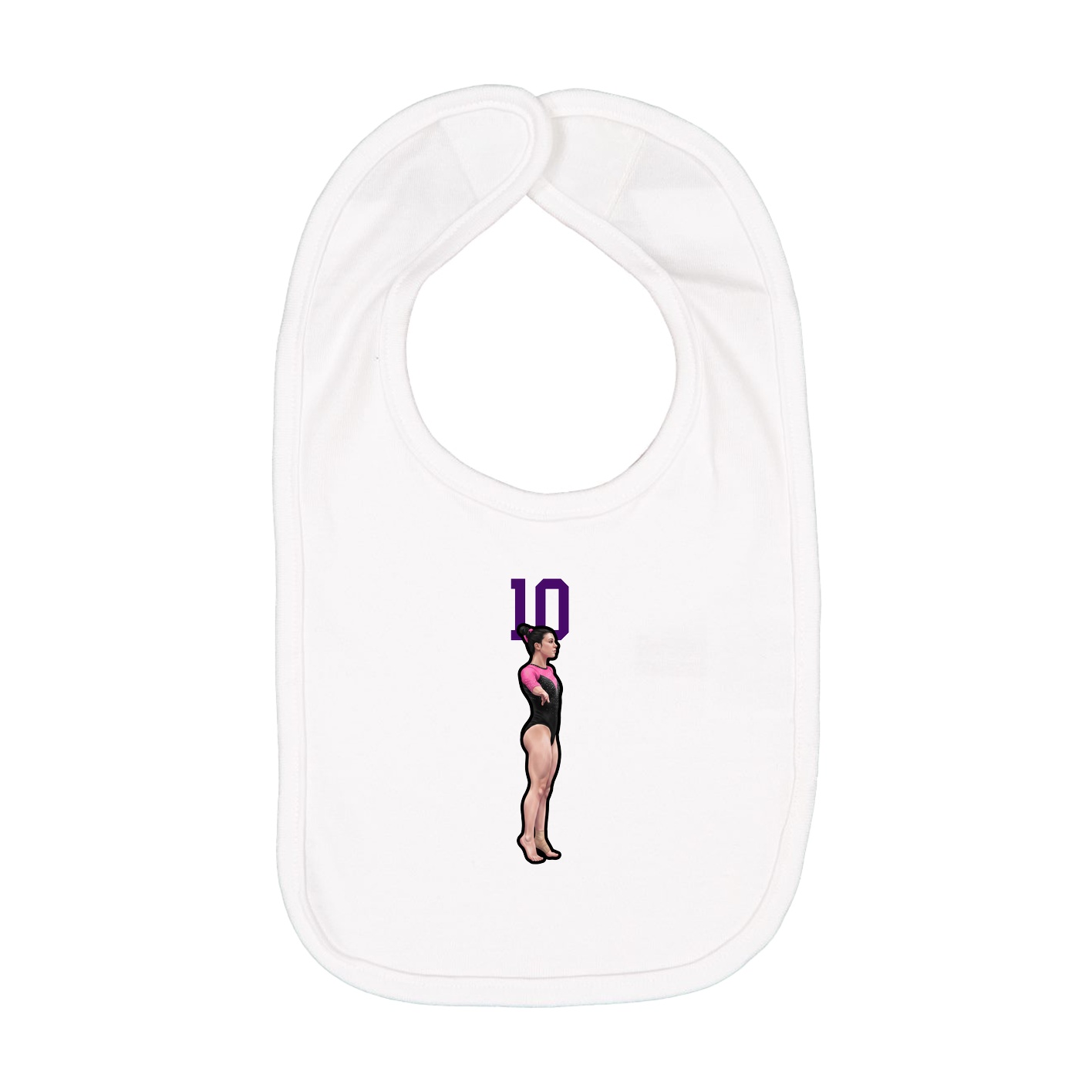 Infant Bib — Number Top in White