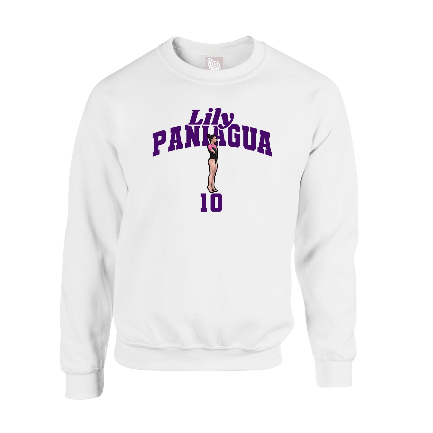 Fleece Crew — Signature Arch in White