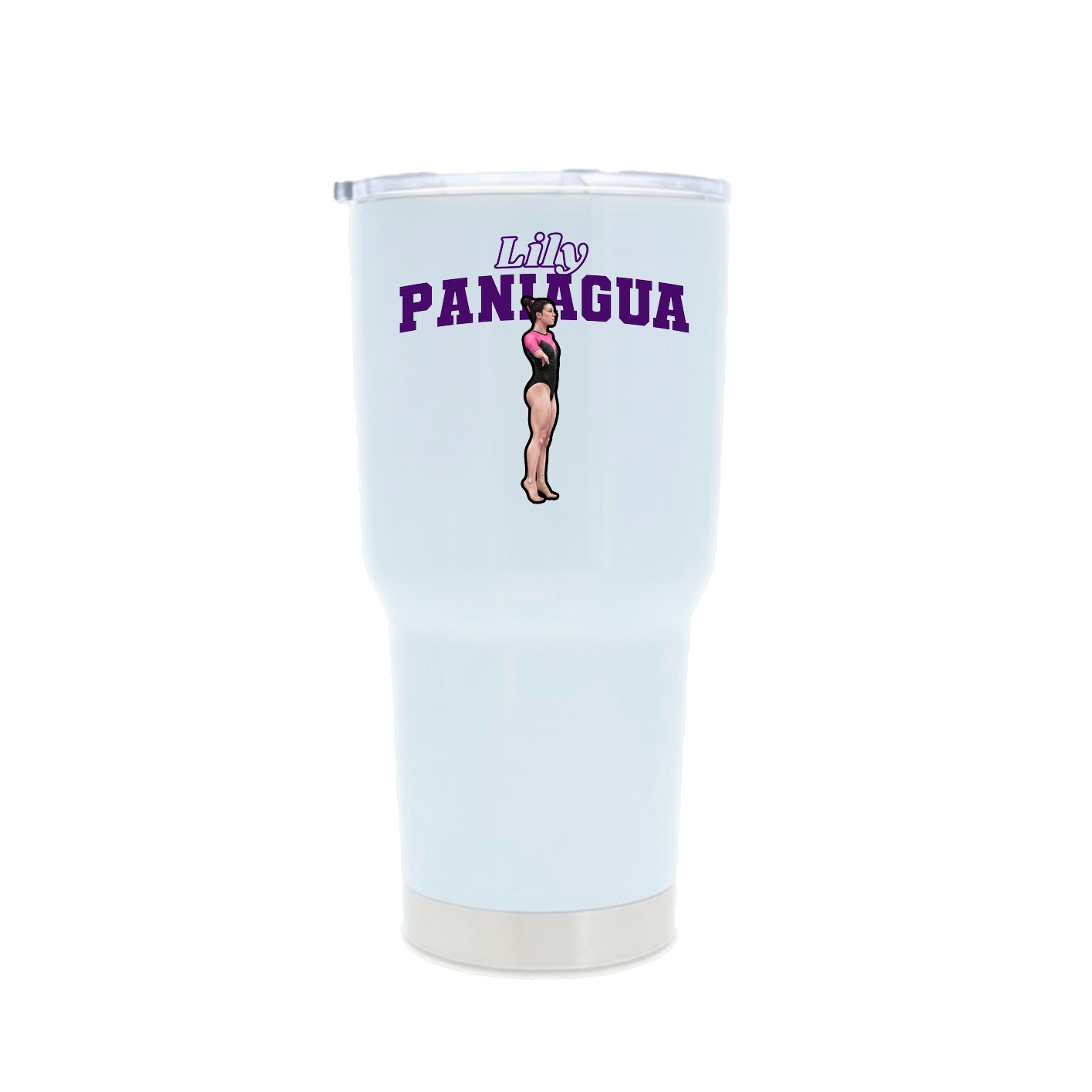30oz Stainless Steel Tumbler — Name Arch in White