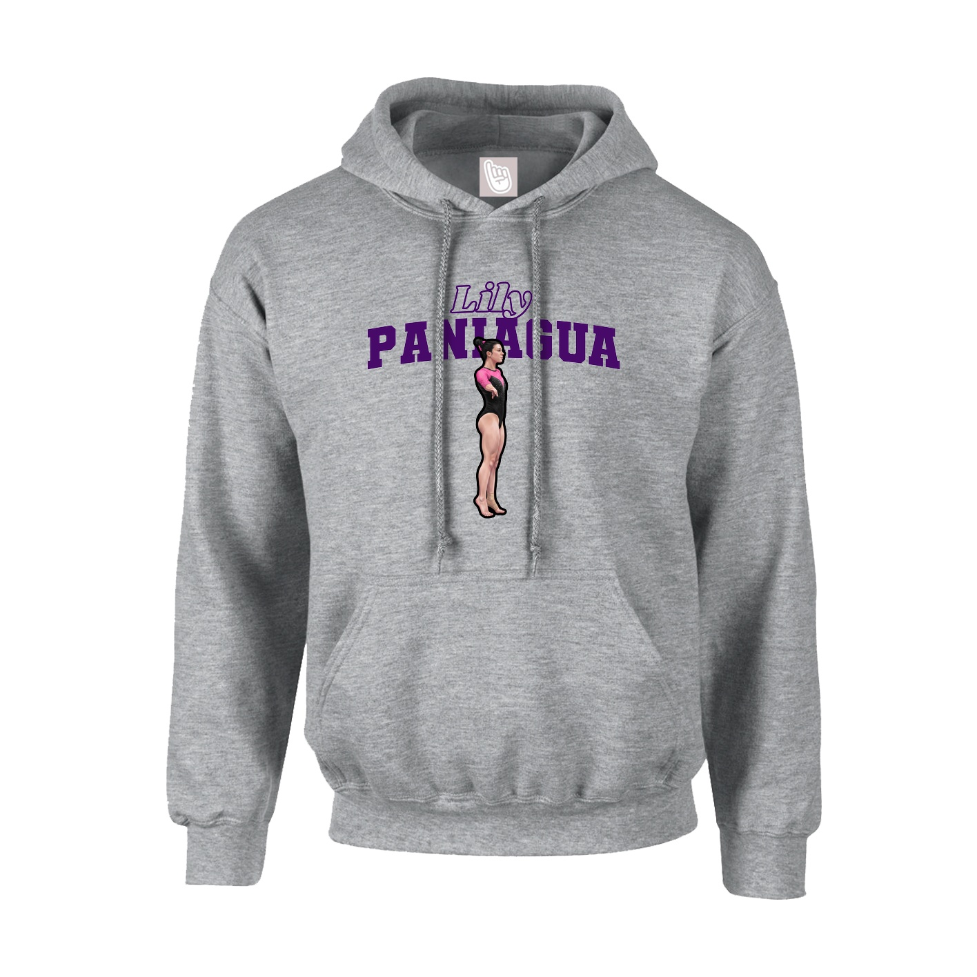 Hoodie — Name Arch in Grey