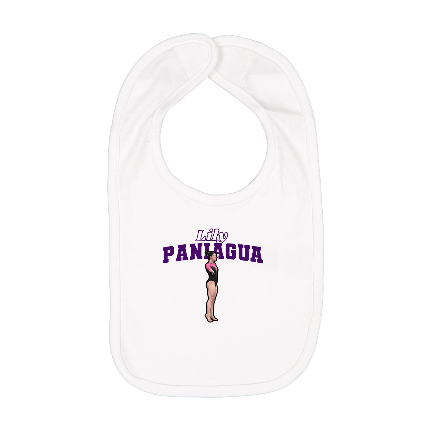 Infant Bib — Name Arch in White