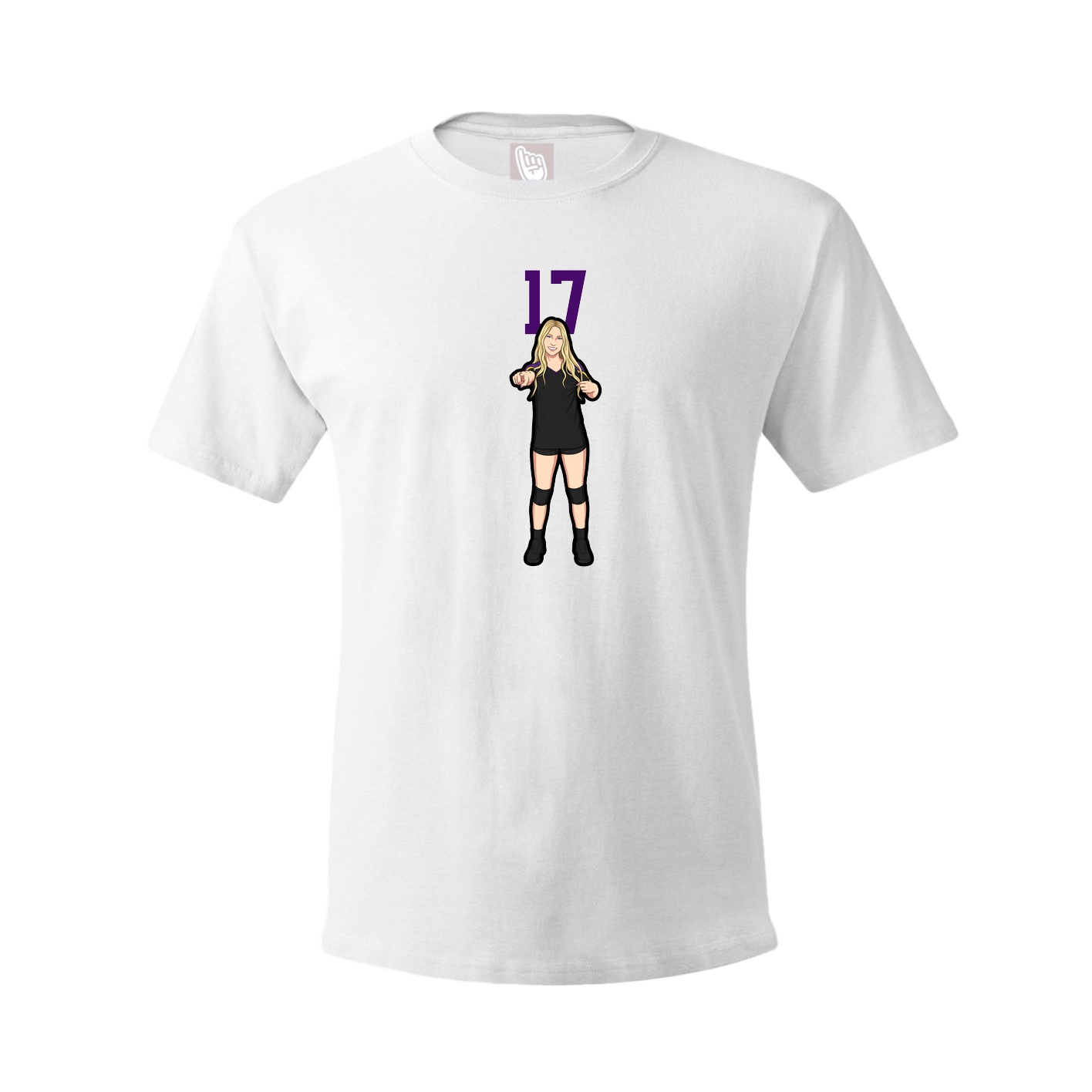 Youth Tee — Number Top in White