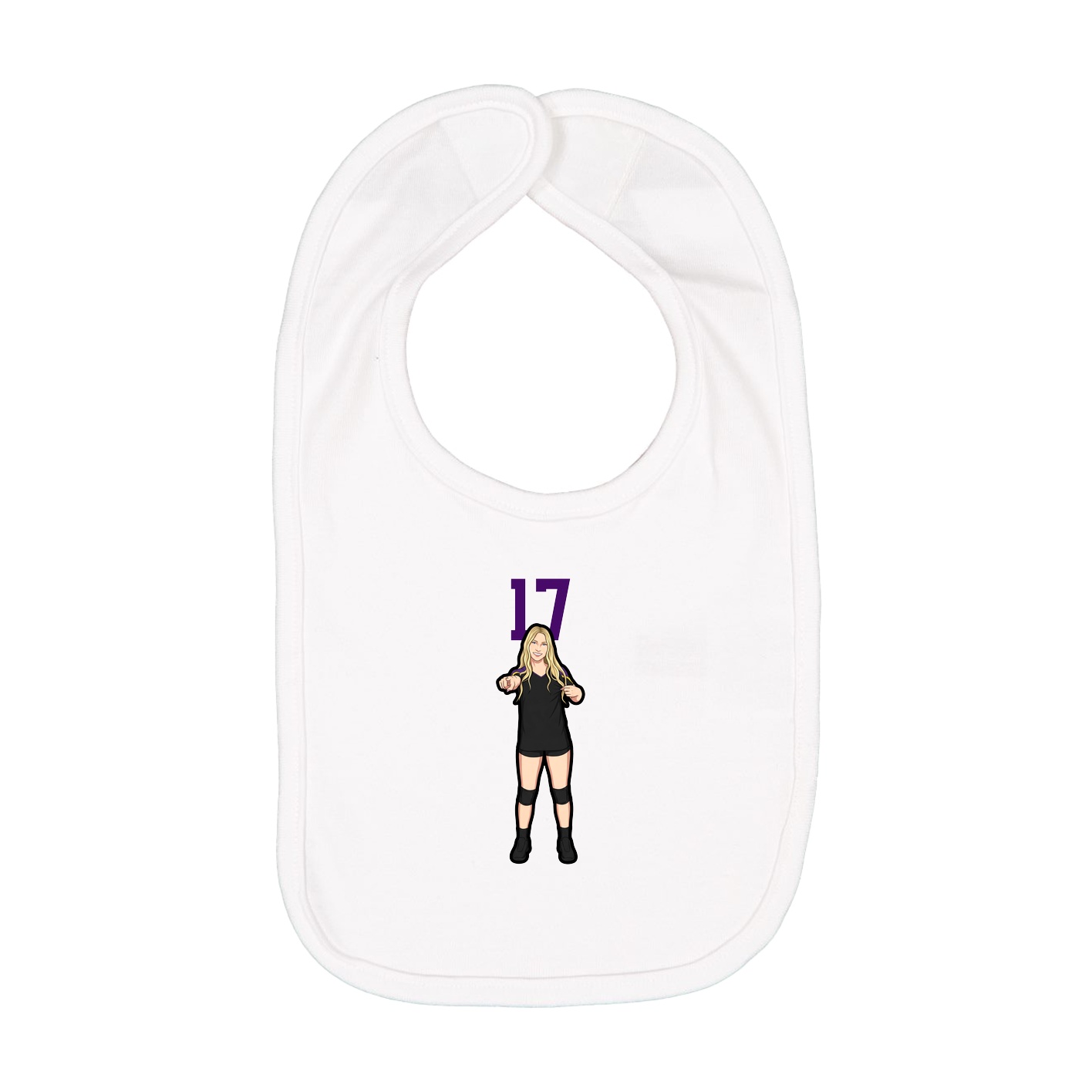 Infant Bib — Number Top in White