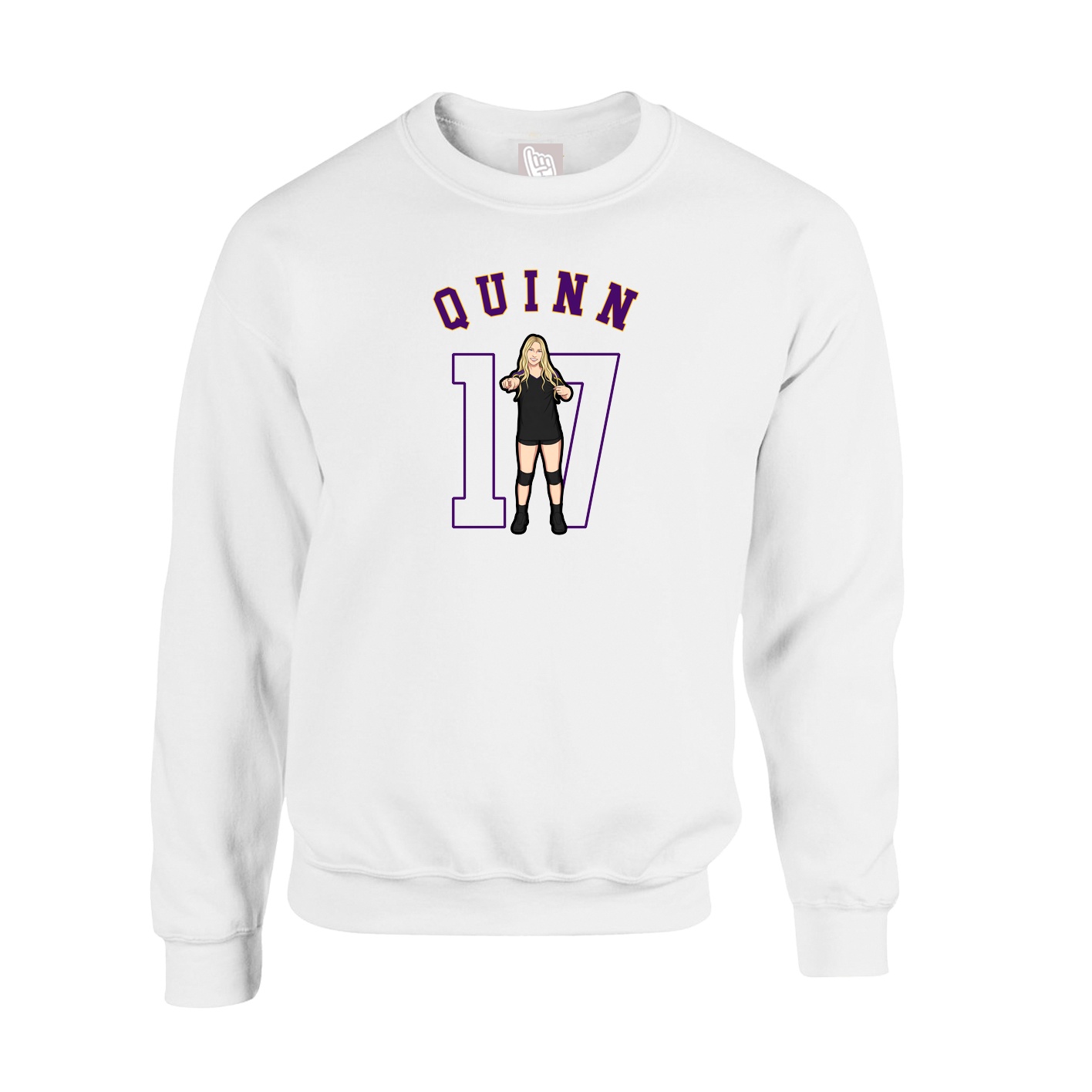 Fleece Crew — Shirsey Arch in White