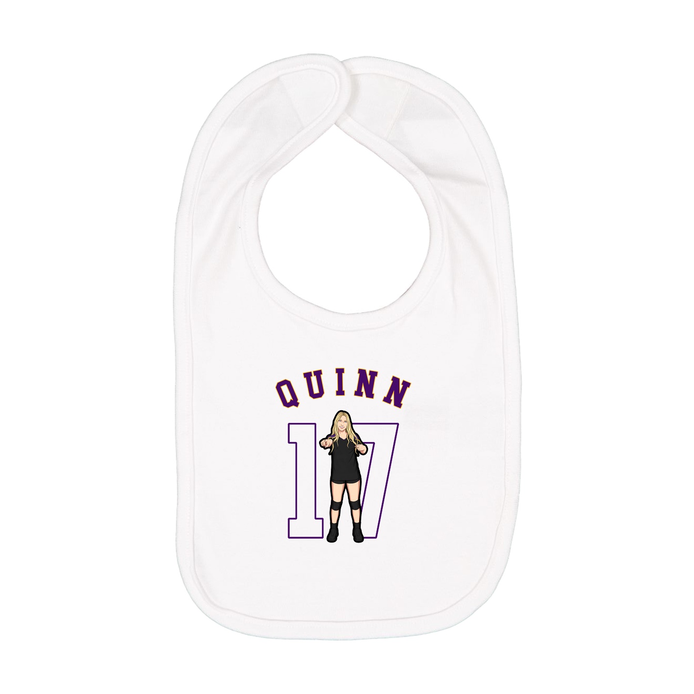 Infant Bib — Shirsey Arch in White