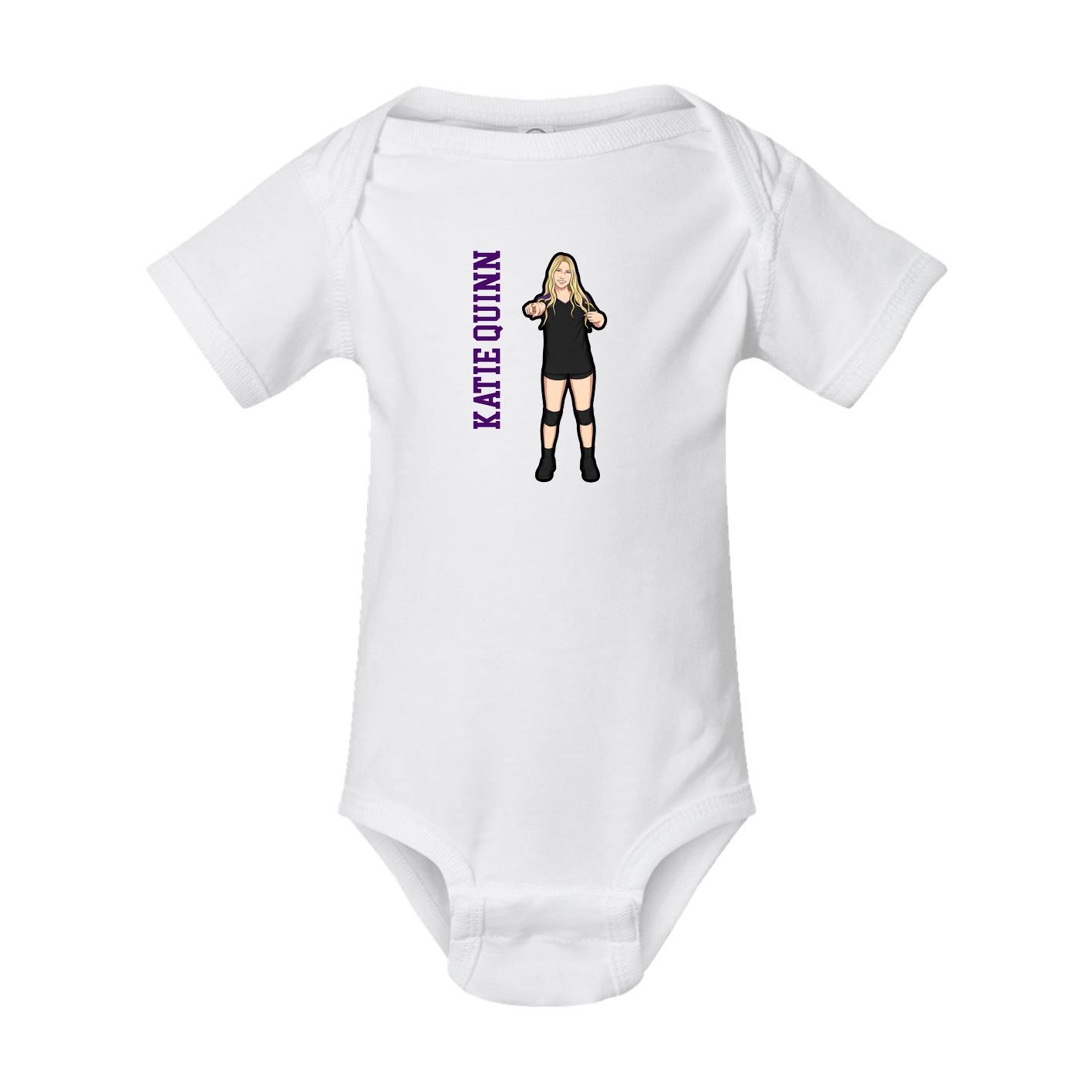 Baby Onesie — Name Vertical in White