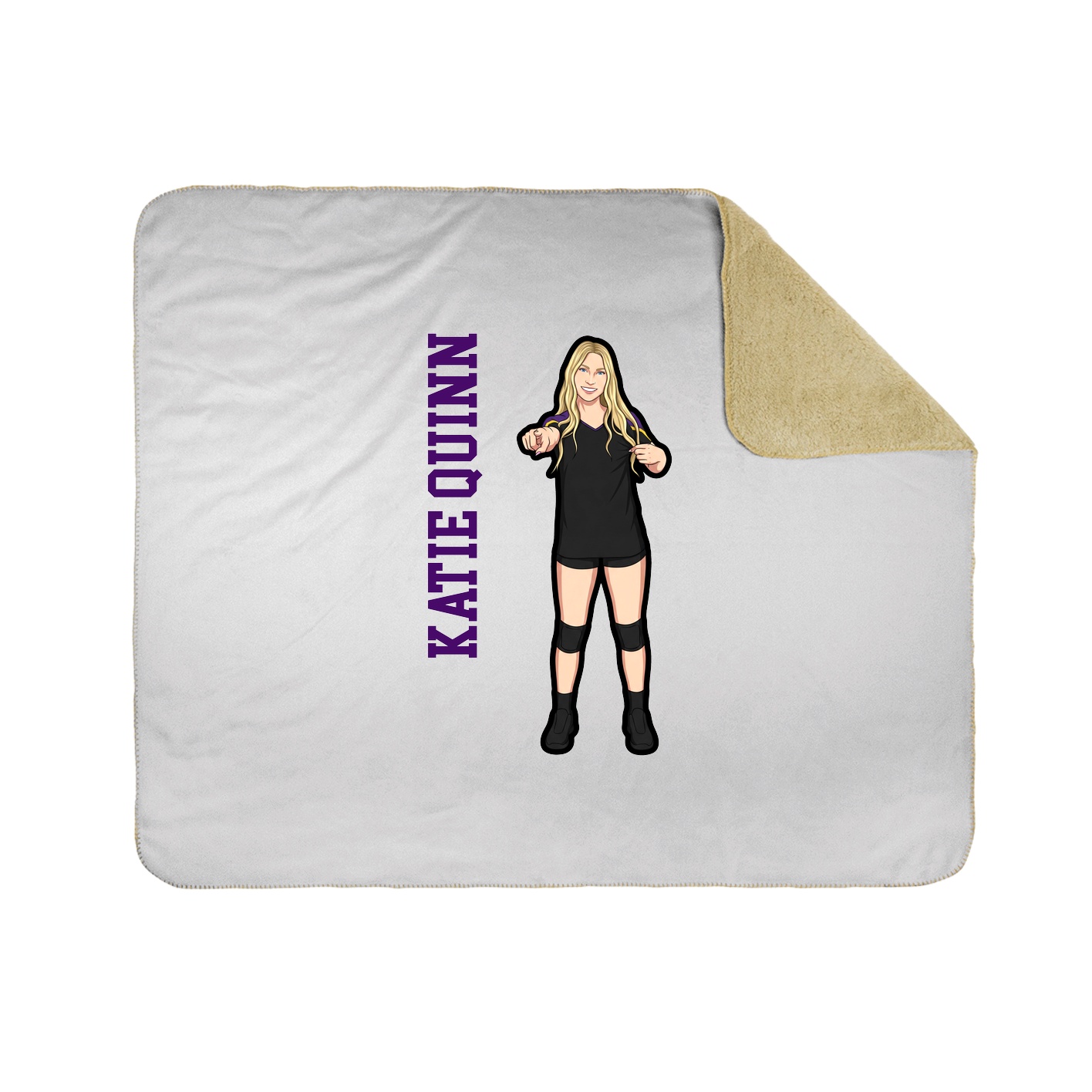 Throw Blanket — Name Vertical in White