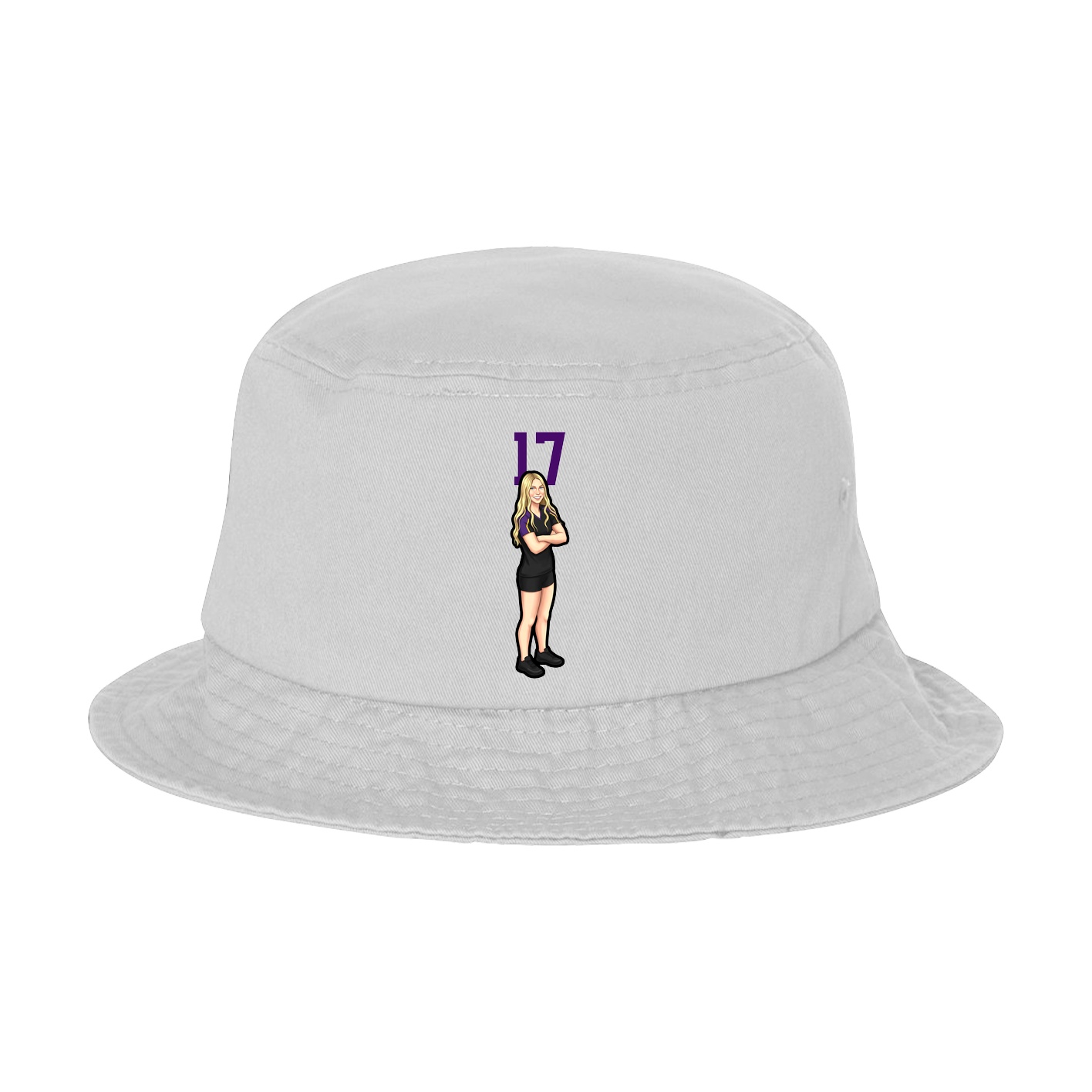 Bucket Cap — Number Top in White