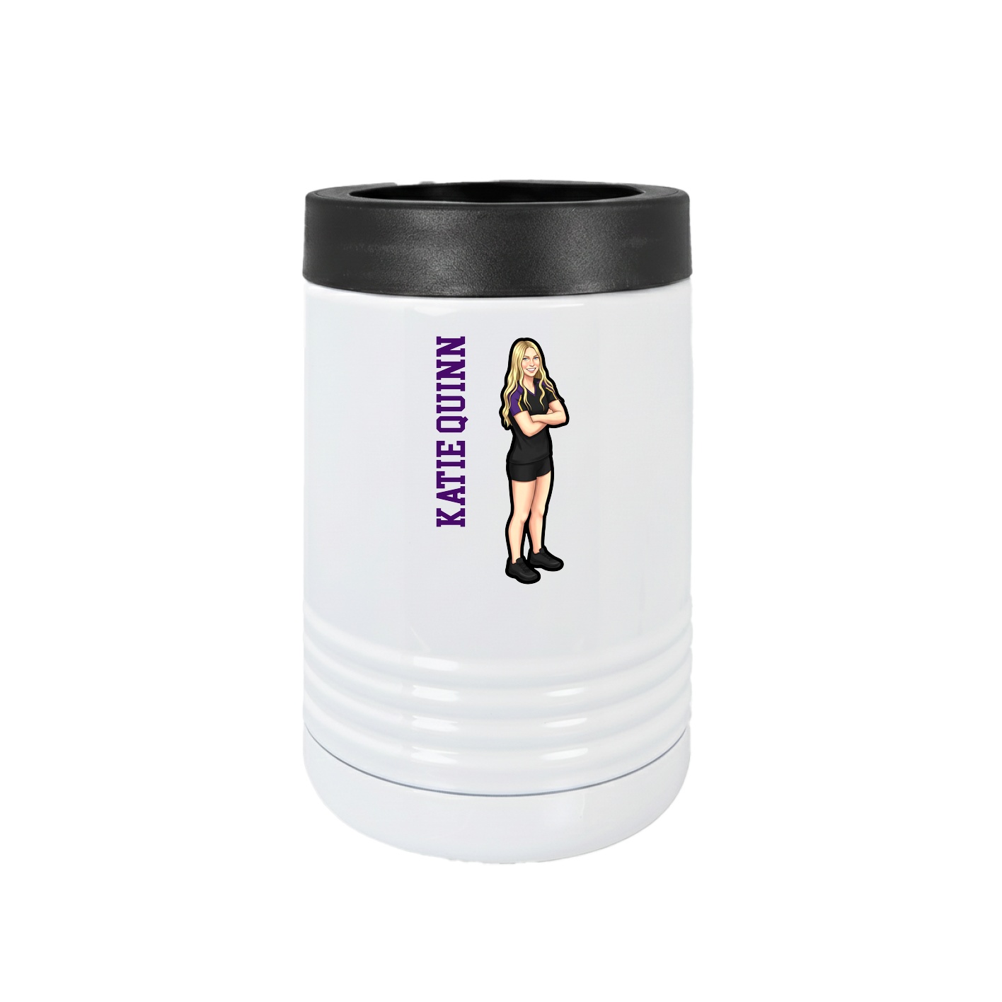 Beverage Holder — Name Vertical in White