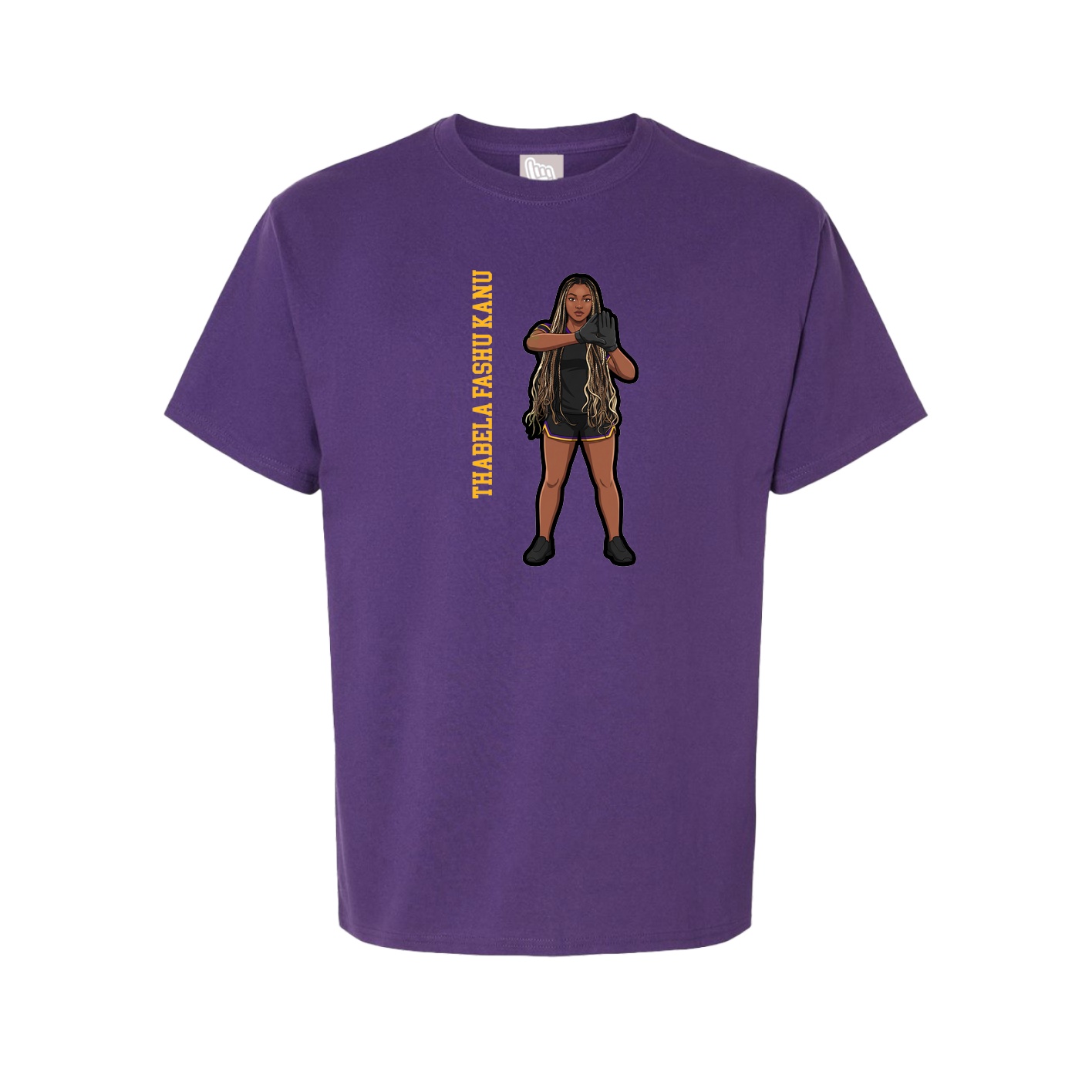 Youth Tee — Name Vertical in Purple