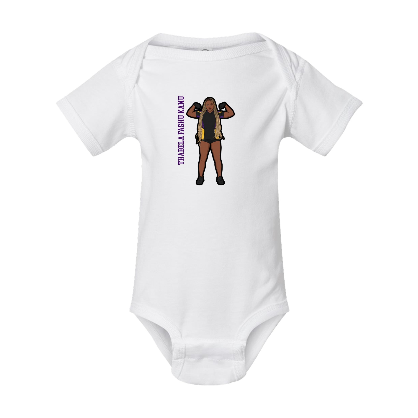 Baby Onesie — Name Vertical in White