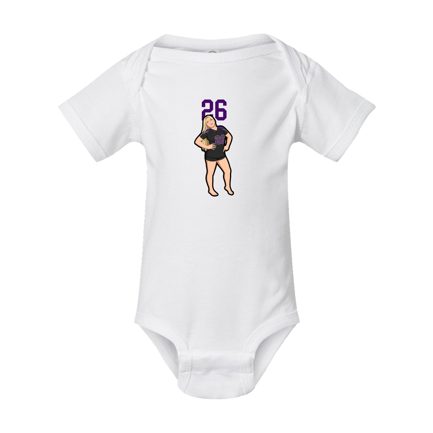 Baby Onesie — Number Top in White