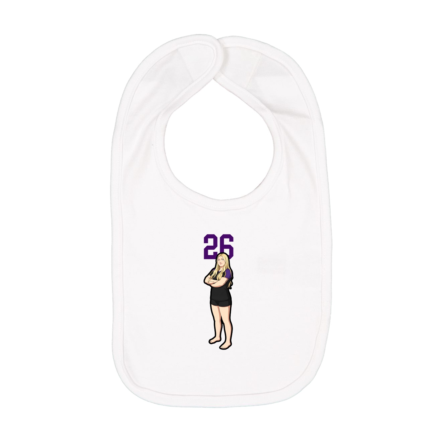 Infant Bib — Number Top in White