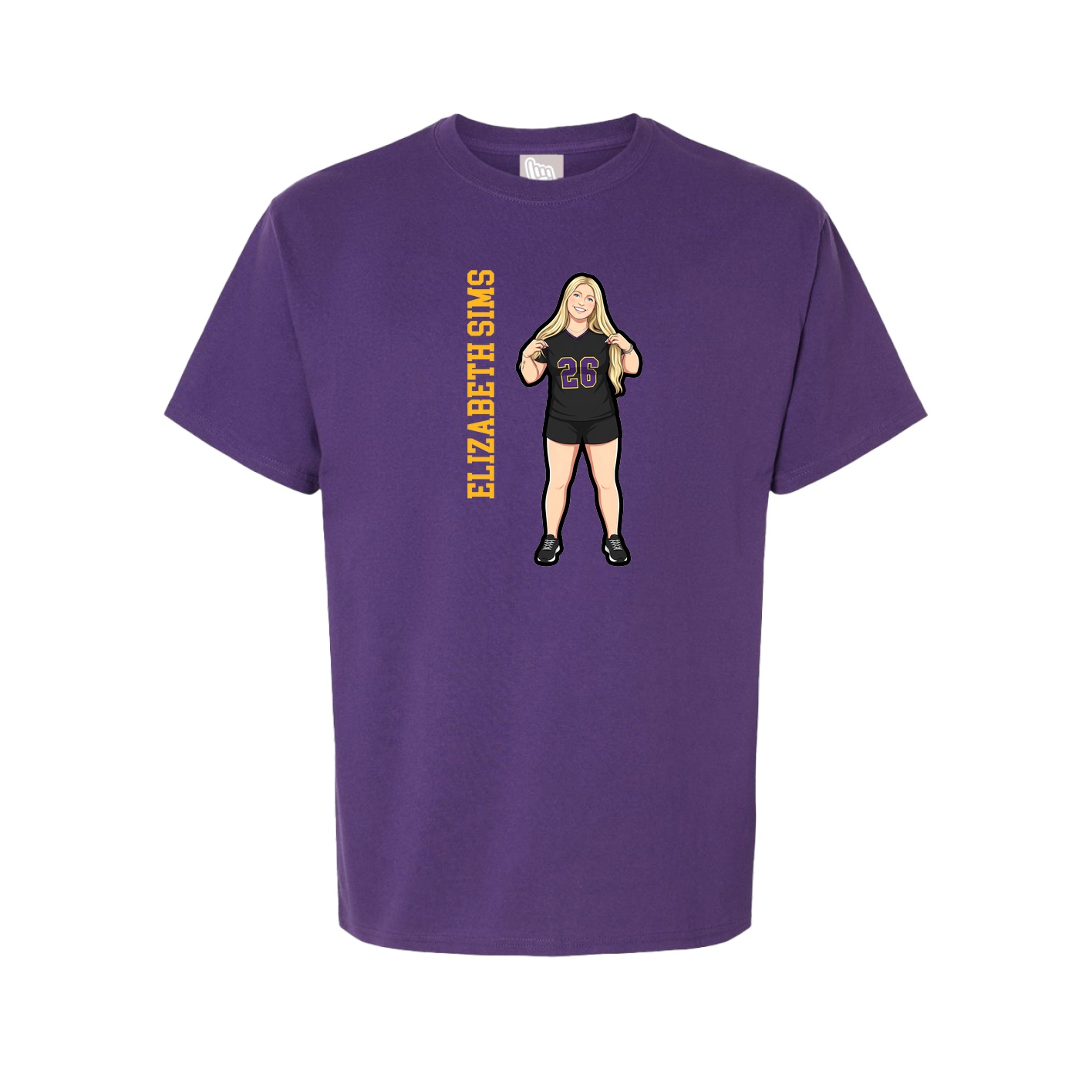 Youth Tee — Name Vertical in Purple