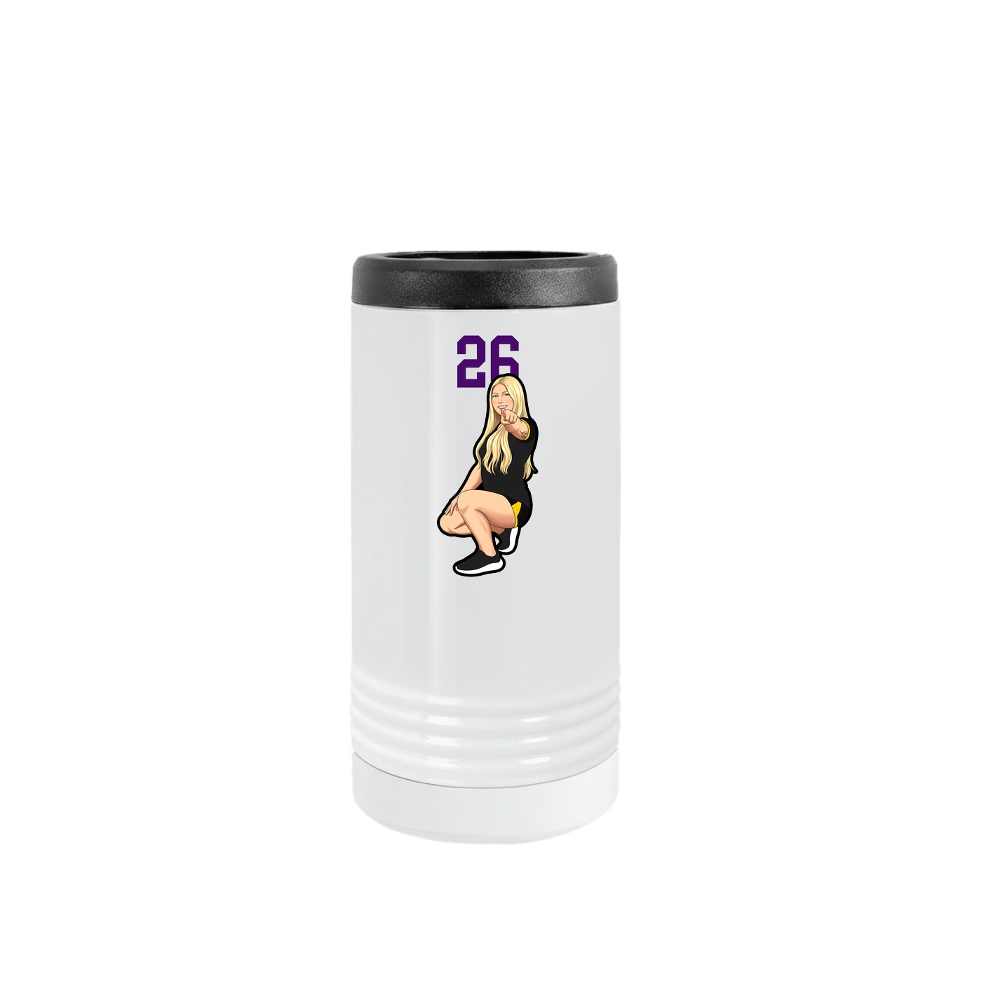 Slim Beverage Holder — Number Top in White