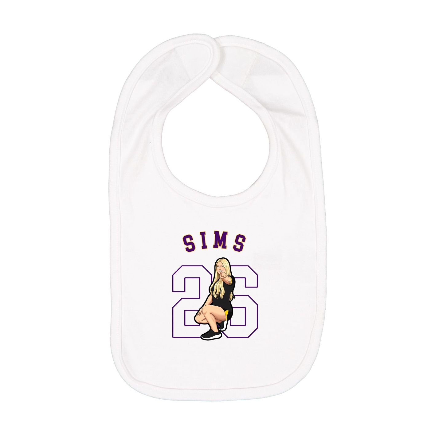 Infant Bib — Shirsey Arch in White