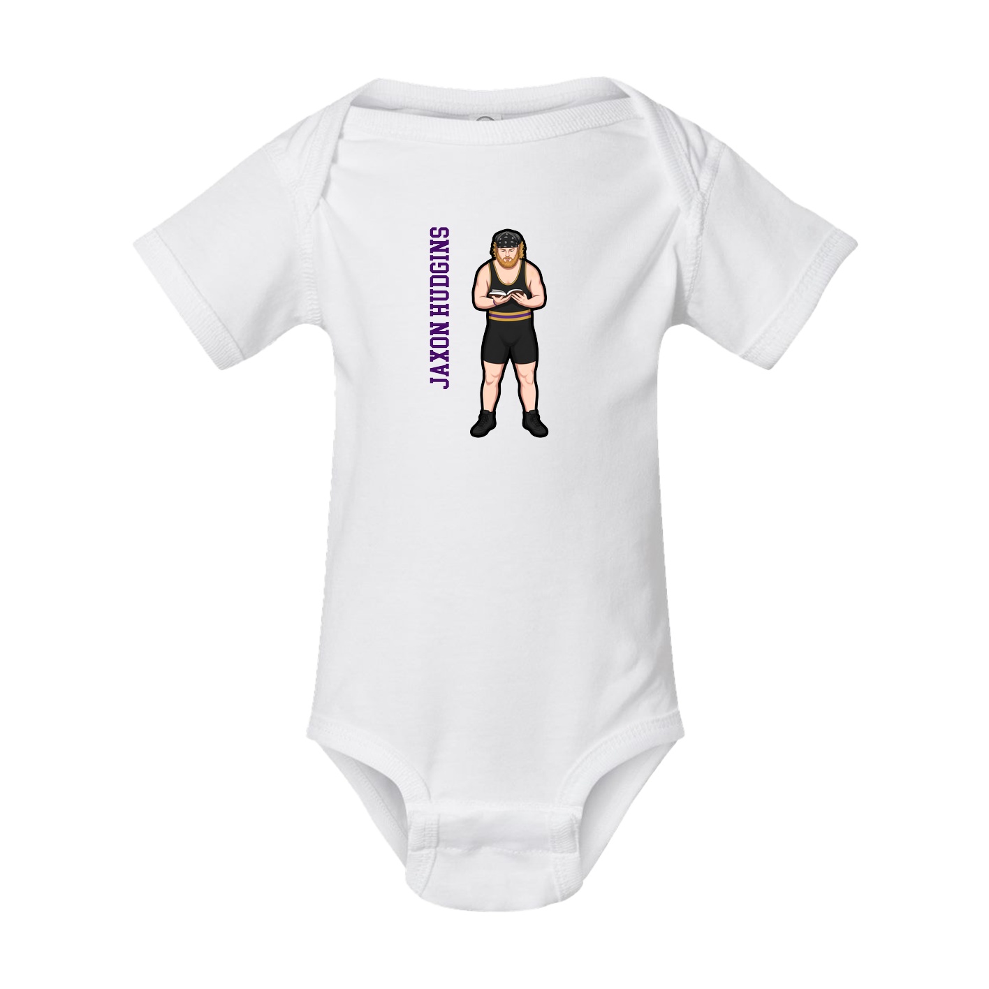 Baby Onesie — Name Vertical in White