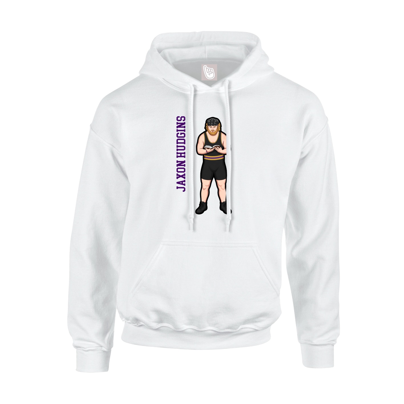 Youth Hoodie — Name Vertical in White